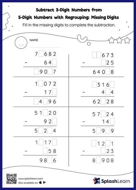 4 Digit Subtraction With Regrouping Worksheets For 4th Graders Online Worksheets Library