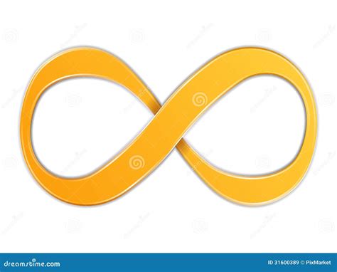 Orange Infinity Symbol Icon From Glossy Wire With Vector Illustration