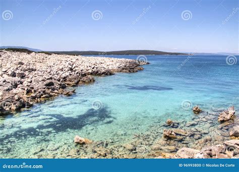 Costa Dellisola Di Cres Croazia Fotografia Stock Immagine Di Golfo