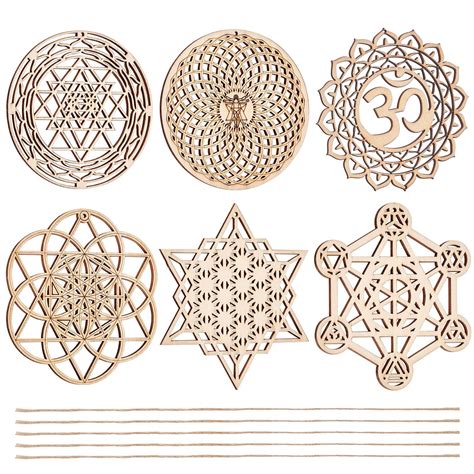 Buy CHGCRAFT 6 Sets 6 Style 3 9inch Sacred Geometry Wall Art Set