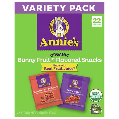 Save On Annies Organic Variety Pack Bunny Fruit Flavored Snacks 22 Ct Order Online Delivery