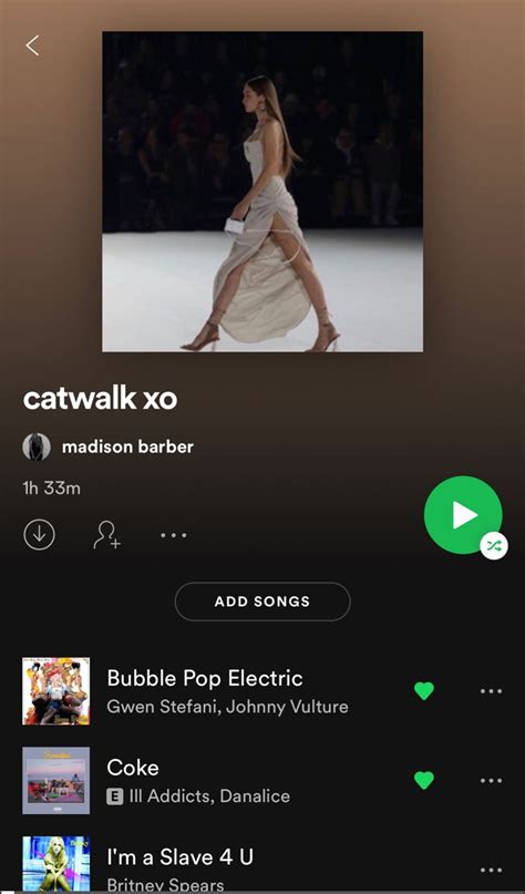 an app showing the music player for catswalk xo, which is also ...