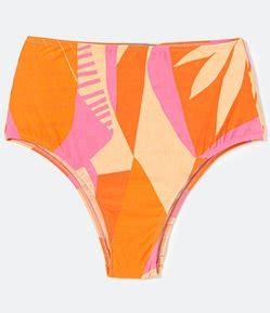 Biquíni Calcinha Hot Pants em Poliamida Estampa Geométrica Curve