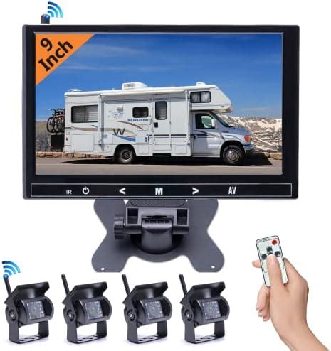 Podofo Vans RV Rückfahrkamera Set 9 Zoll Monitor 4 Kameras 4