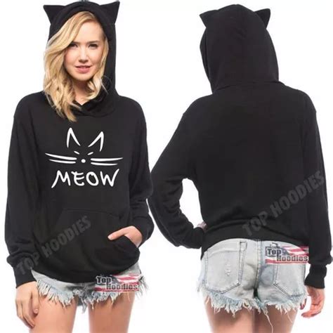 Frete Gratis Moletom Feminino Orelhinhas Orelhas Gato Cat