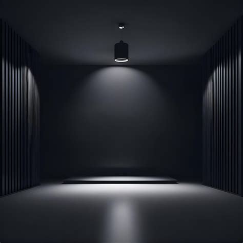 Premium Ai Image A Dark Room With A Light On The Ceiling And A Black Background