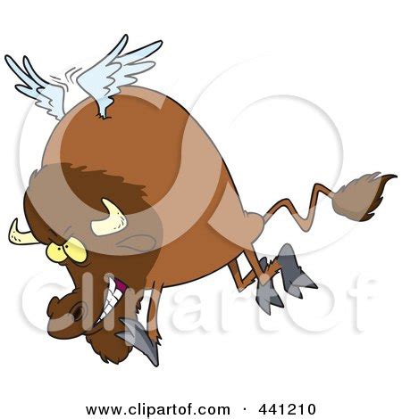 Royalty-Free (RF) Clip Art Illustration of a Cartoon Buffalo With Wings ...