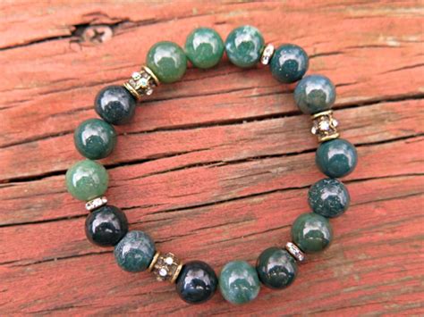 Green Earth Natural Stone Bead Stretch Bracelet