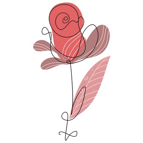 One Line Flower Drawing 12807739 PNG