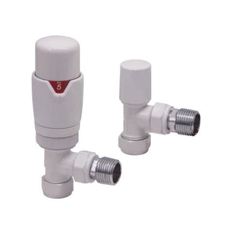 Scudo White Angled Trv Radiator Valves Twin Pack Des Trv Ang Wte Corso Bathrooms