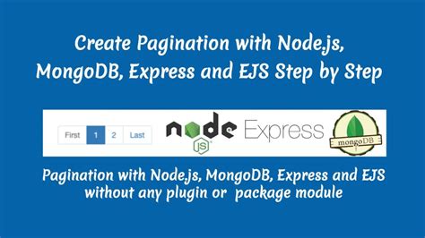 How To Create Pagination With Node Js Mongodb Express And Ejs Step By