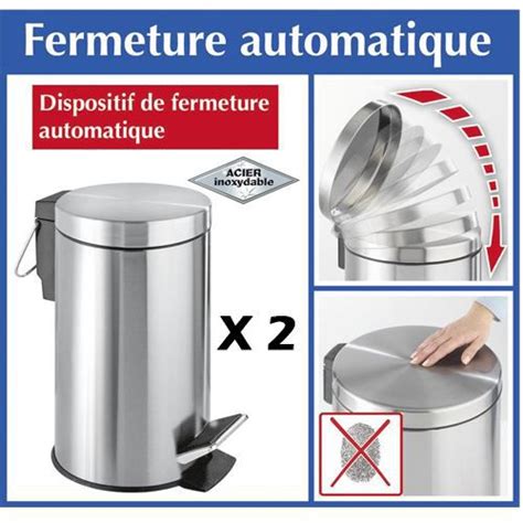 Poubelle Inox P Dale Easy Close L L Cdiscount Maison