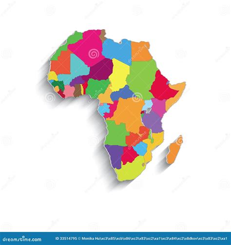 Africa Political Colors Map Paper 3D Individual St Stock Vector ...