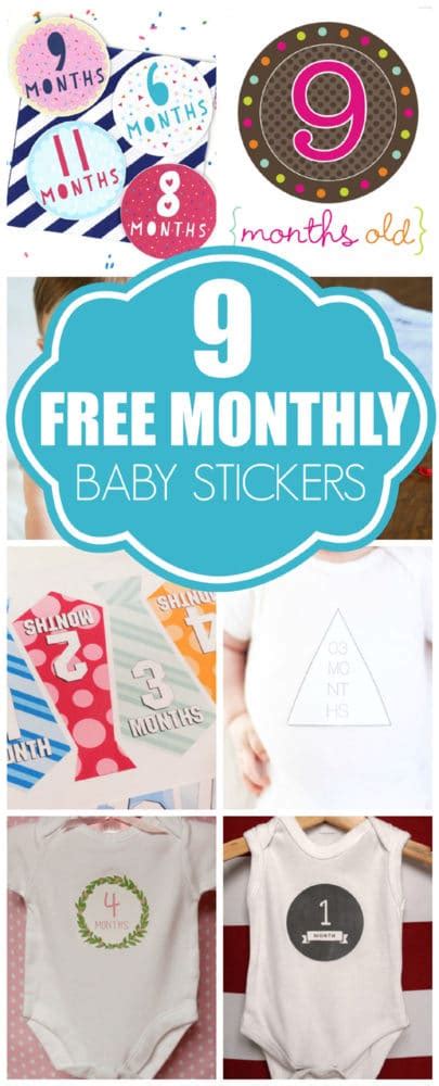 9 Free Printable Monthly Baby Stickers Pretty My Party