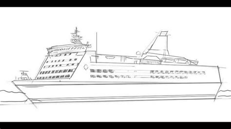 Cargo Ship Line Drawing