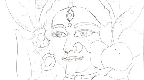 Kali Mata Drawing Diwali Drawing How To Draw Kali Thakur Drawing Easy