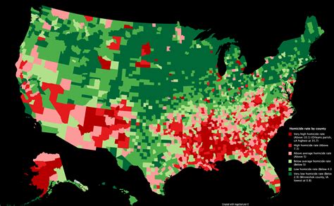 Murder Rate By County Map