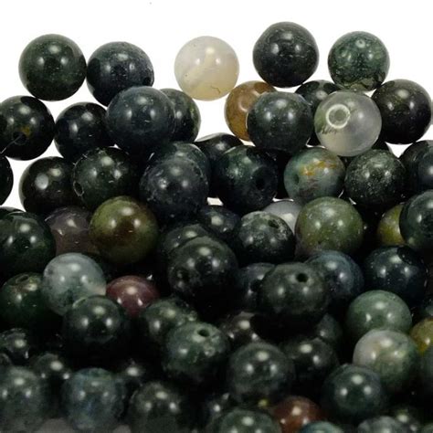 Green Moss Agate Round Gemstone Beads Mm Pcs Beads And Beading