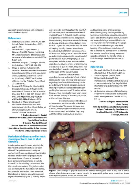 Pdf Periodontal Disease And Intrinsic Staining Of Teeth Due To Khat