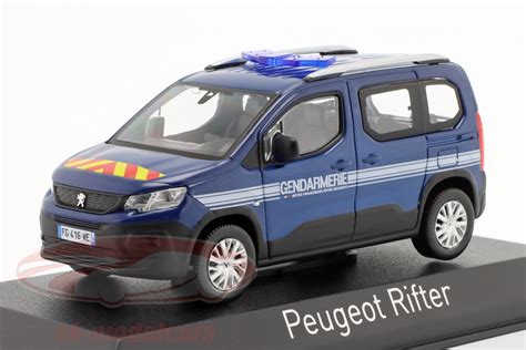 Norev 1 43 Peugeot Rifter Gendarmerie Byggeår 2019 blå 479064 model bil