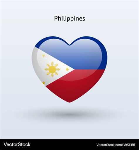 Love philippines symbol heart flag icon Royalty Free Vector