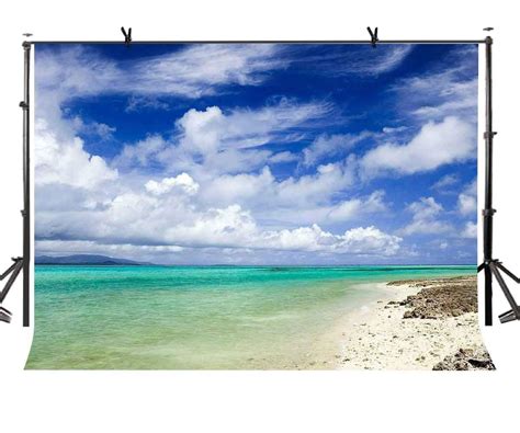 ABPHOTO Polyester 7x5ft Natural Scenery Backdrop Blue Sky White Clouds