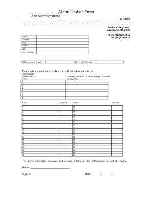 Ace Alarm Systems Doc Template PdfFiller