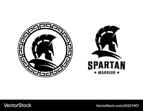 Spartan Warrior Helmet Logo Design Template Vector Image