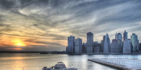 Sonnenuntergang In New York City Stockbild Bild Von Sonnenuntergang