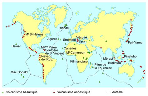 Carte Du Monde Des Volcans