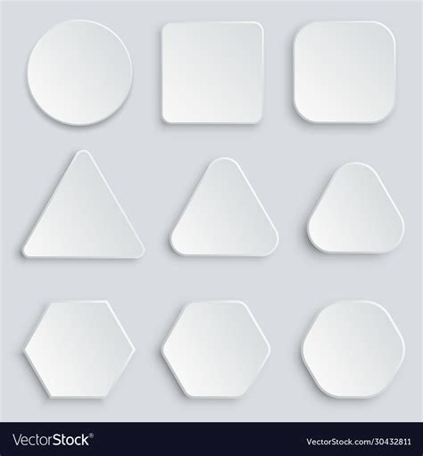 White blank buttons Royalty Free Vector Image - VectorStock