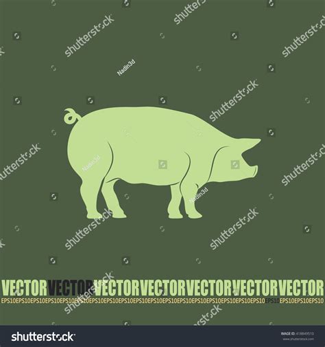 Silhouette Pig Vector Illustration Stock Vector Royalty Free