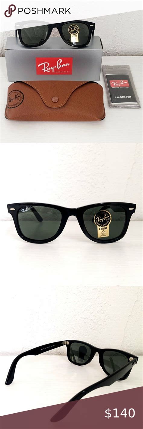 Ray Ban Wayfarer Ease Sunglasses Rb4340 Black Frame With Green Lenses Black Black Frame