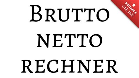 Brutto Netto Rechner Nero Minimalista Con Caratteri Serif Su Sfondo