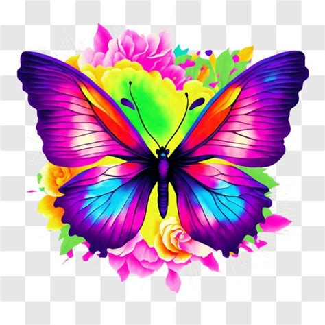 Descarga Mariposa Colorida con Alas de Colores Brillantes PNG En Línea