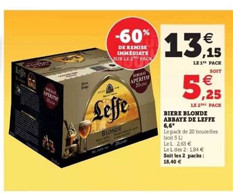 Offre Bière Blonde Abbaye De Leffe 6 6 chez Hyper U