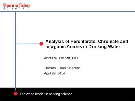 Pptx Analysis Of Perchlorate Chromate And Inorganic Anions In