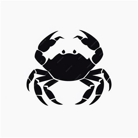 Premium AI Image | A black and white silhouette of a crab on a white ...