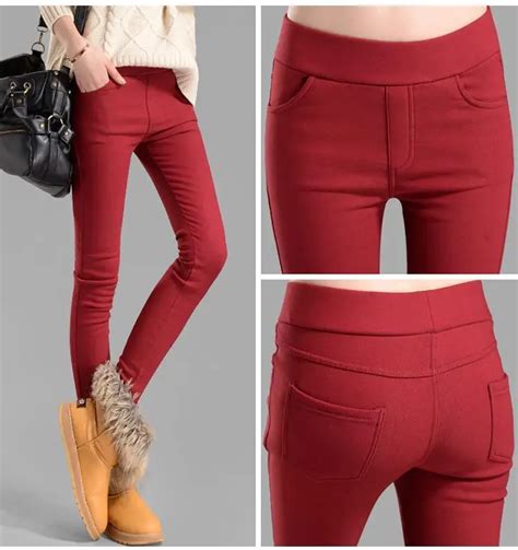 Calças capris mulheres plus size calças lápis lã quente calça casual