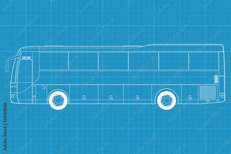 High detailed vector illustration of a passenger bus - side view Stock ...