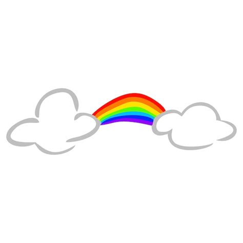 Arc En Ciel Dans Le Nuage Vecteur Premium