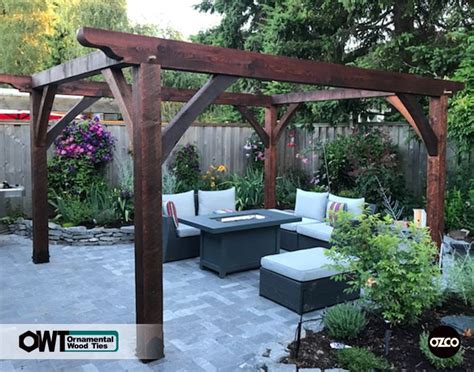 Mimimalist Pergola Using OZCO Post Bases In Ironwood OZCO Building