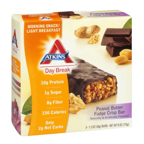 Atkins Low Carb Peanut Butter Crisp Breakfast Bars 5 Pack – Lo Carb U