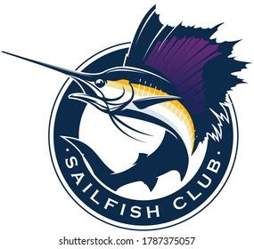 Sailfish Logo Template Great Sailfish Jumping Stock Vector Royalty