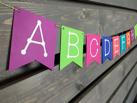 Bright Alphabet Banner ABC Banner Bright Colors