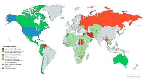 Map : US trade relations around the world by country - Infographic.tv ...