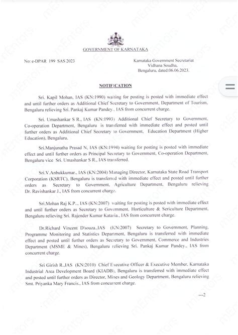 Transfer Order Of Ias Officers Mahitiguru