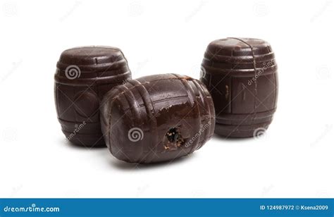 Chocolate Barrels With Liquor Stock Photo Image Of Snack Candy