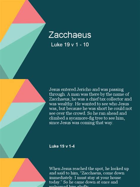 Zacchaeus Powerpoint - 1 Aug | Download Free PDF | Jesus | Theology