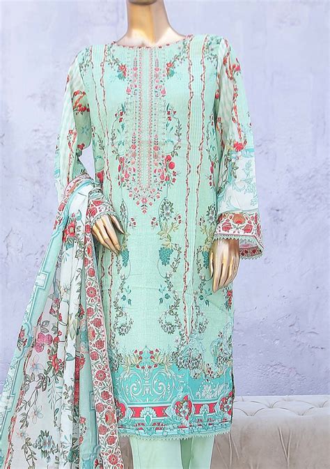 Bin Saeed Ready Made Embroidered Cotton Dress Db24465